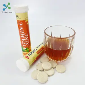 Tablet Effervescent Label pribadi OEM, Tablet Vitamin C 1000mg dan seng 10mg