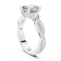 Anillos de Compromiso de Lujo para Mujer, Chapados en Rodio, con Diamantes Naturales Certificados por IGI, Corte Brillante, Oro de 14K, 18K y 22K