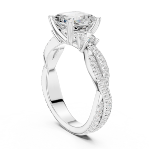 Anillo de Diamantes Cultivados en Laboratorio de Oro de 14Kt, 18Kt y 22Kt para Mujer, Chapado en Rodio, Joyería Nupcial de Lujo, Anillos de Compromiso y Boda - Product Image 3