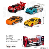 2027 Novedad: Coche de Carreras a Escala 1:64 de Metal Fundido a Presión, Modelo de Juguete Personalizado con Ruedas Libres