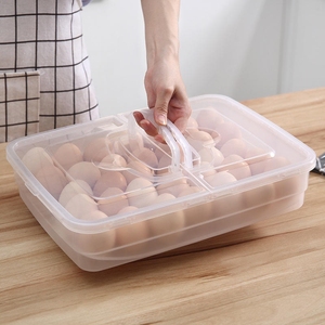 Contenedor de almacenamiento de huevos de plástico portátil, soporte transparente para huevos con tapa para refrigerador, caja organizadora de cocina - Product Image 6