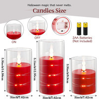 Bougies LED en forme de pilier, couvercles de guirlandes lumineuses en acrylique rouge, télécommande, ambiance maison, fête romantique, décoration de Noël et de festival