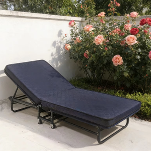 Cama Plegable Individual Económica de Fábrica para Invitados, Cama Modular para Hotel, Cama Adicional Plegable con Ruedas - Product Image 1