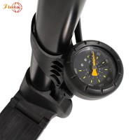 Jinta Multi Valve Floor Tire Inflator Built in Psi Bar Pressure Gauge Plastic Foot Pedal Bike Motorcycle Scooter Pump