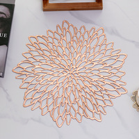 Napperons ronds métalliques dorés classiques en vrac pressé feuille de vinyle pour Table de cuisine à manger tapis de Table élégants