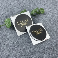 Étiquette ronde autocollante personnalisée de luxe avec logo, papier mat, autocollant circulaire en feuille d'or