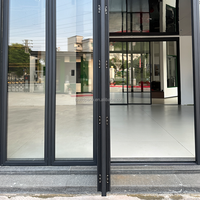 Portes pliantes à panneaux de verre en alliage d'aluminium au design moderne avec charnières de quincaillerie Stores de portes pliantes Raccords pour villas
