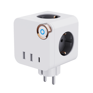 Cube Power Socket With 2 USB Type-c <b>Fast</b> <b>Charging</b> Multi-Hole <b>Charging</b> Portable Power Strip EU Standard Power Socket - Product Image 2