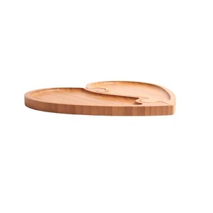 Heart Shaped Wooden <b>Tray</b> Bamboo Solid Wood Serving <b>Tray</b> For Hotel Coffee <b>Tea</b> Drinks - Product Image 4