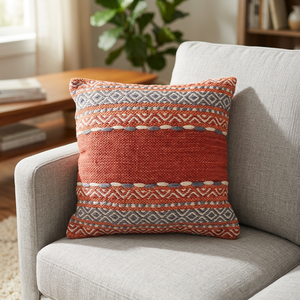 Super Comfortable And Soft Pink Colour Velvet <b>Cushion</b> Cover With White & Grey Dot Lines for Living Room - Product Image 3