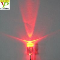 5mm rond rouge clair lentille lampe à LED pieds longs lumières 0.06W puissance diodes électroluminescentes rouge 3000-12000mcd avec lentille claire de l'eau