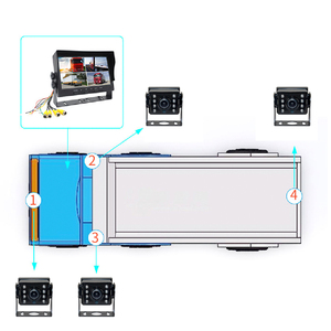 4 Kênh Đảo Ngược Hình Ảnh Surround Xe Tải 21V <span class=keywords><strong>360</strong></span> <span class=keywords><strong>Camera</strong></span> Hệ Thống Xếp PZ613-4AHD - Product Image 5