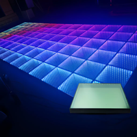 Panneaux de sol LED RGB 3D haute technologie à effet miroir infini, modernes et faits à la main, contrôlables par application, pour scène de mariage et boîte de nuit