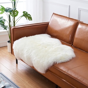 Thảm Sàn Nhà Màu Trắng Tinh Khiết Thảm Lông Cừu Thật Thảm Phòng Khách - Product Image 5
