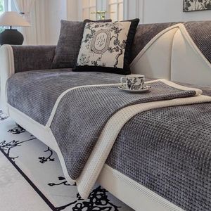 Waffle Chenille <b>Sofa</b> Cushion 145-185CM Printed Non Slip Seat <b>Cover</b> Nordic Style All Season Machine Washable - Product Image 1