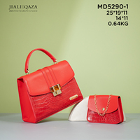 Sacs à main pour femmes QAZA de haute qualité, motif crocodile, 2 en 1, sacs à main de créateur tendance 2024, sacs à main en cuir PU pour femmes