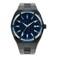 Reloj de Hombre con Logotipo Personalizado, Edición Limitada de 42 mm, Cielo Estrellado Luminoso, Resistente al Agua, Acero Inoxidable, Cristales Coloridos, Movimiento SEIKO