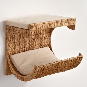 Lit mural en jacinthe d'eau tissé à la main pour animaux de compagnie, en osier, Boho, lit pour chat, suspendu au mur, salon pour chat, pour usage intérieur, cadeaux rustiques pour animaux de compagnie - Product Image 3