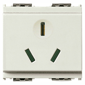 Prise murale chinoise blanche Sicury 2P+T 16A avec broche de terre pour installation murale - Product Image 1