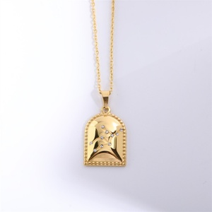 Collar de Cadena con Dijes de Zirconia y Acero Inoxidable Chapado en Oro para Mujer, Estilo Casual y Deportivo, Ideal para Regalo, Fiesta o Aniversario - Product Image 6