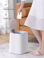 Poubelle intelligente en plastique ELPHECO, commande tactile, couvercle à fermeture automatique, design luxueux, utilisation multi-espaces intérieur/extérieur