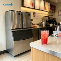 Machine à glaçons en cubes Carlos de grande capacité avec boîtier métallique, refroidie par eau, pour hôtels et complexes hôteliers de grande taille