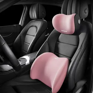 Appui-tête de voiture Coussin de cou en coton à mémoire de forme Soutien lombaire de siège de voiture Coussin de protection de la taille pour oreiller de voiture