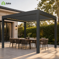 Pavillon d'extérieur Jiake avec lames en aluminium réglables, pavillon bioclimatique pour terrasse de villa, salle à manger et zones de repos dans le jardin