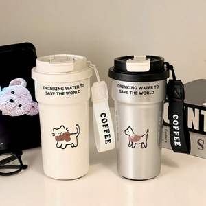 Cute Puppy 316 Stainless Steel Coffee Mug With Lid Portable Thermos Cup For Water And Coffee Gift - Product Image 1