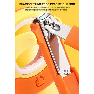 गर्म बिक्री पोर्टेबल एंटी-स्प्लैश बेबी नाखून क्लिपर स्टेनलेस स्टील नवजात नाखून ट्रिमर कटर और नेतृत्व वाली रोशनी के साथ - Product Image 4