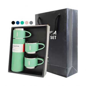 17Oz Stainless Steel Leak Proof Vacuum Insulated Water <b>Bottle</b> Wholesale High Quality <b>Thermos</b> Flask Gift Set With 3 Lids - Product Image 1