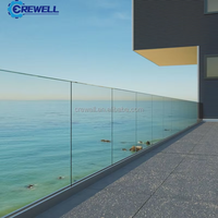 Promotion : Profilé de base en aluminium LED pour balustrade, profilé en U pour garde-corps en verre sans cadre de balcon