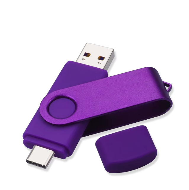 Wholesale Customized High-Speed 128GB Type-C 3.0 USB Flash Drive 16GB 64GB 32GB 8GB Computer Rotary OTG Stick New 2.0 Made Metal