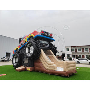 Structure gonflable <span class=keywords><strong>Monster</strong></span> Truck avec toboggan pour les fêtes d'anniversaire des enfants, les jeux en plein air et les événements de carnaval - Product Image 4