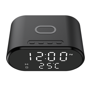 Cargador de teléfono inalámbrico portátil 3 en 1 con reloj despertador, luz nocturna, estación de carga inalámbrica de 15W, logotipo personalizado, nuevos productos 2025 - Product Image 1