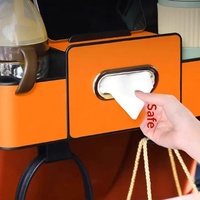 Boîte de rangement pour siège arrière de voiture en cuir artificiel à 3 compartiments, support de téléphone, boîte à mouchoirs anti-usure pour véhicule