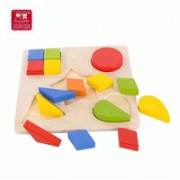 Mainan Puzzle Montessori Kayu Papan Blok Penyortir Bentuk Geometris Bayi untuk Balita 1+