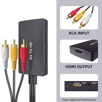Câble AV PAL NTSC Composite vers RCA vers HD Femelle, Adaptateur AV 3 RCA CVBS vers HD 1080P avec puce d'upscaling intégrée pour HDTV PC