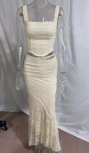 Haut et longue jupe évasée dentelle Vintage robe de pansement <span class=keywords><strong>tenue</strong></span> Sexy 2 pièces ensemble pour femmes ensembles assortis licou Festival <span class=keywords><strong>tenue</strong></span> 2620 - Product Image 6