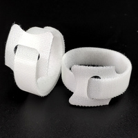 Vente en gros auto-adhésif double 12x250mm blanc dos à dos nylon crochet boucle attaches de câble organiser sangles de rangement bureau à domicile