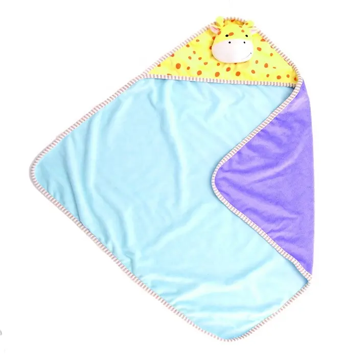 custom Beautiful hooded baby towel with animal cute design baby comforter blanket Crystal super soft fabric Baby Bath Towel