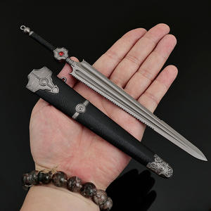 Siete espadas arma de Metal completo modelo 22CM She Excaliper <span class=keywords><strong>Anime</strong></span> Samurai espada regalo Cosplay Props con grabado - Product Image 5