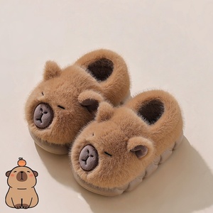 Nouvelles pantoufles en coton mignonnes pour enfants, garçons et filles, avec semelles épaisses et rembourrées et fonds en peluche douce, parfaites comme chaussures en coton pour bébés. - Product Image 3