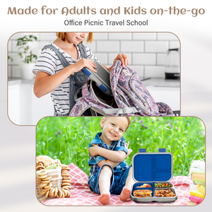 Boîte à lunch en métal personnalisée à 3 compartiments pour enfants, boîtes à lunch bento en acier inoxydable étanches avec contenants pour l'école et le bureau - Product Image 5