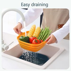 Factory 6 Set Kitchen Wash Vegetable Basket Draining Basket Fresh Keeping Storage Rack Refrigerator Basket - Product Image 5