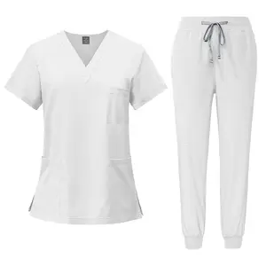 Elastic Quick Dry New Style Top And Pants Custom Logo Hospital Uniforms Scrubs Nurse Uniform Unisex Scrubs Uniform Set