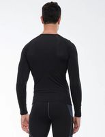 Logo personnalisé hommes Muscle Fit T-shirt uni blanc à manches longues couche de base entraînement sportif Fitness Compression T-shirt