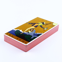 Cartes de tarot personnalisées avec impression dorée, bordure or rose, papier de haute qualité, avec boîte pour usage familial