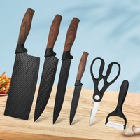 Couteau de Chef en Acier Inoxydable à Prix de Gros, Manche en Bois, Ensembles de Couteaux de Cuisine en Acier Inoxydable pour la Cuisson