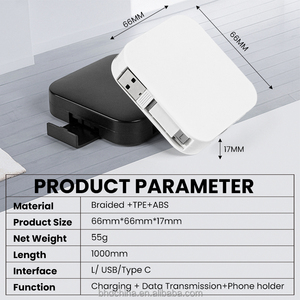 Boîte d'organisation de <span class=keywords><strong>câble</strong></span> rétractable à charge rapide 60W type-c à type-c Extension de 100cm, adaptateurs USB IP pour support de <span class=keywords><strong>téléphone</strong></span> - Product Image 6